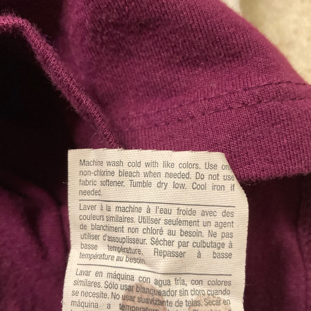 Champion Athleticwear Burgundy Long Sleeve Tee White Stripes Women Size L - Picture 10 of 10